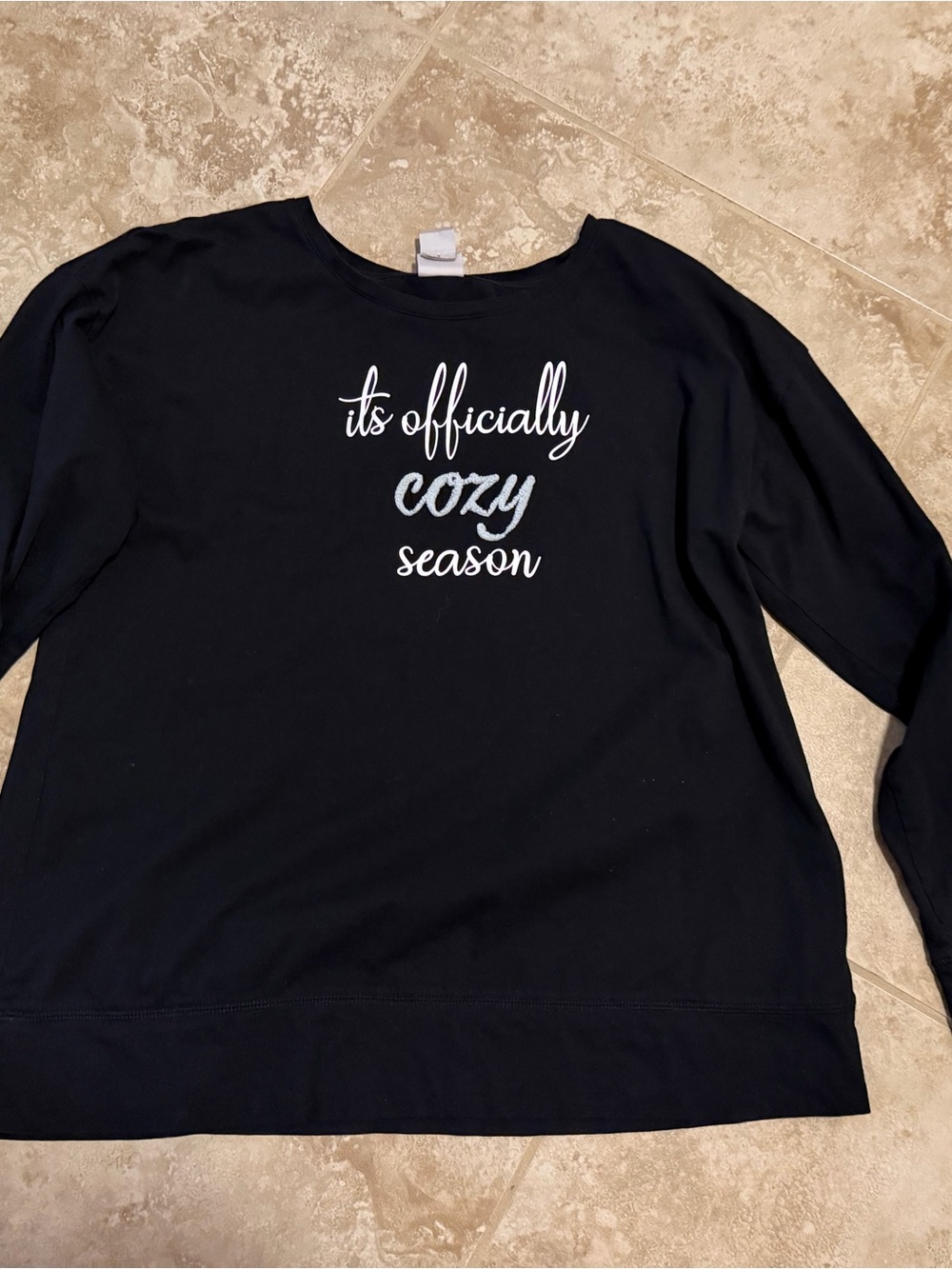 Black "It's Officially Cozy Season" Long Sleeve Tee